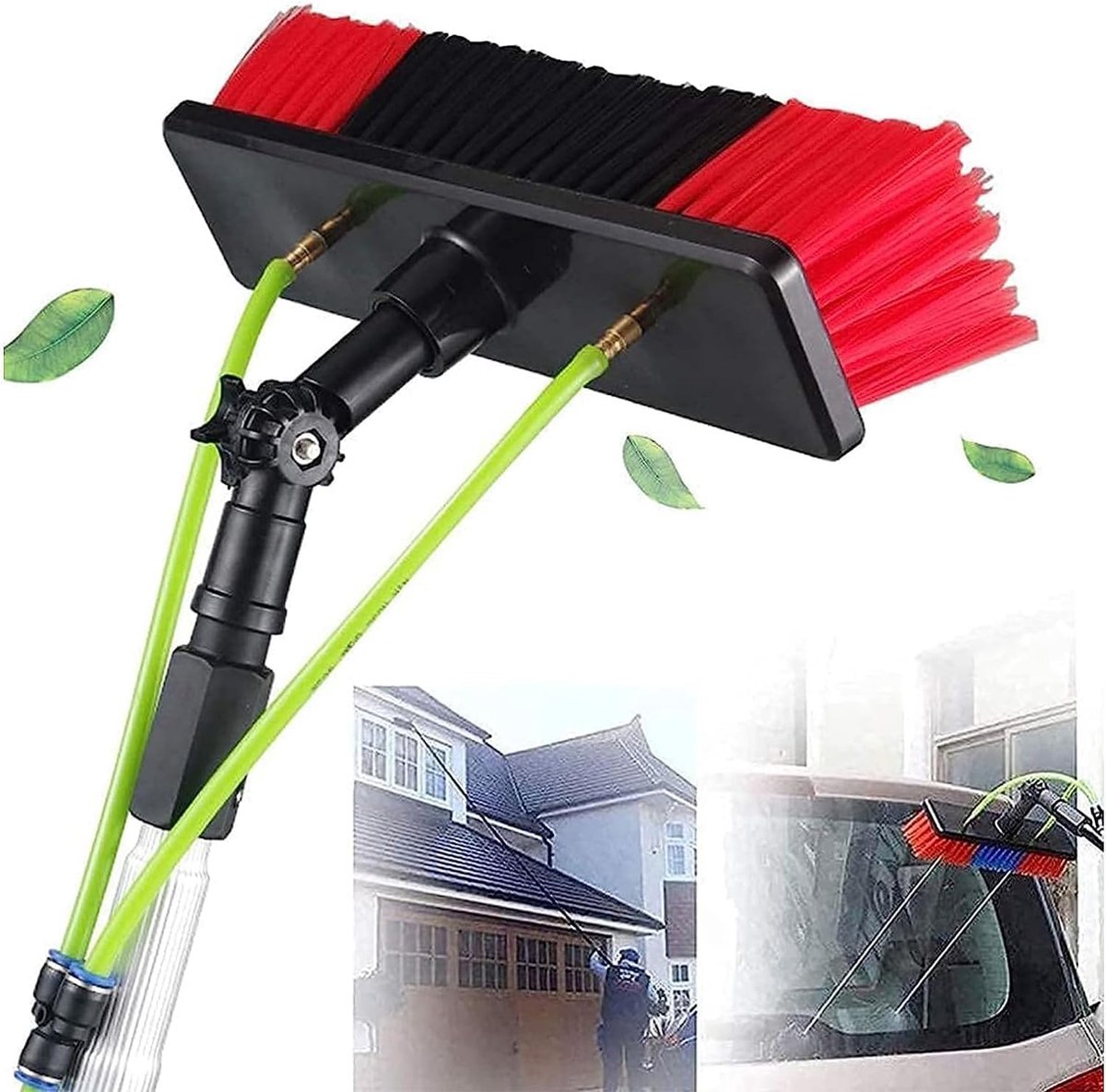 Raamreinigingsset Telescoop - Watergeleidende stang - Hoge ramen poetsen - Lichtgewicht koolstoflegering - Tot 12 meter - Grijs