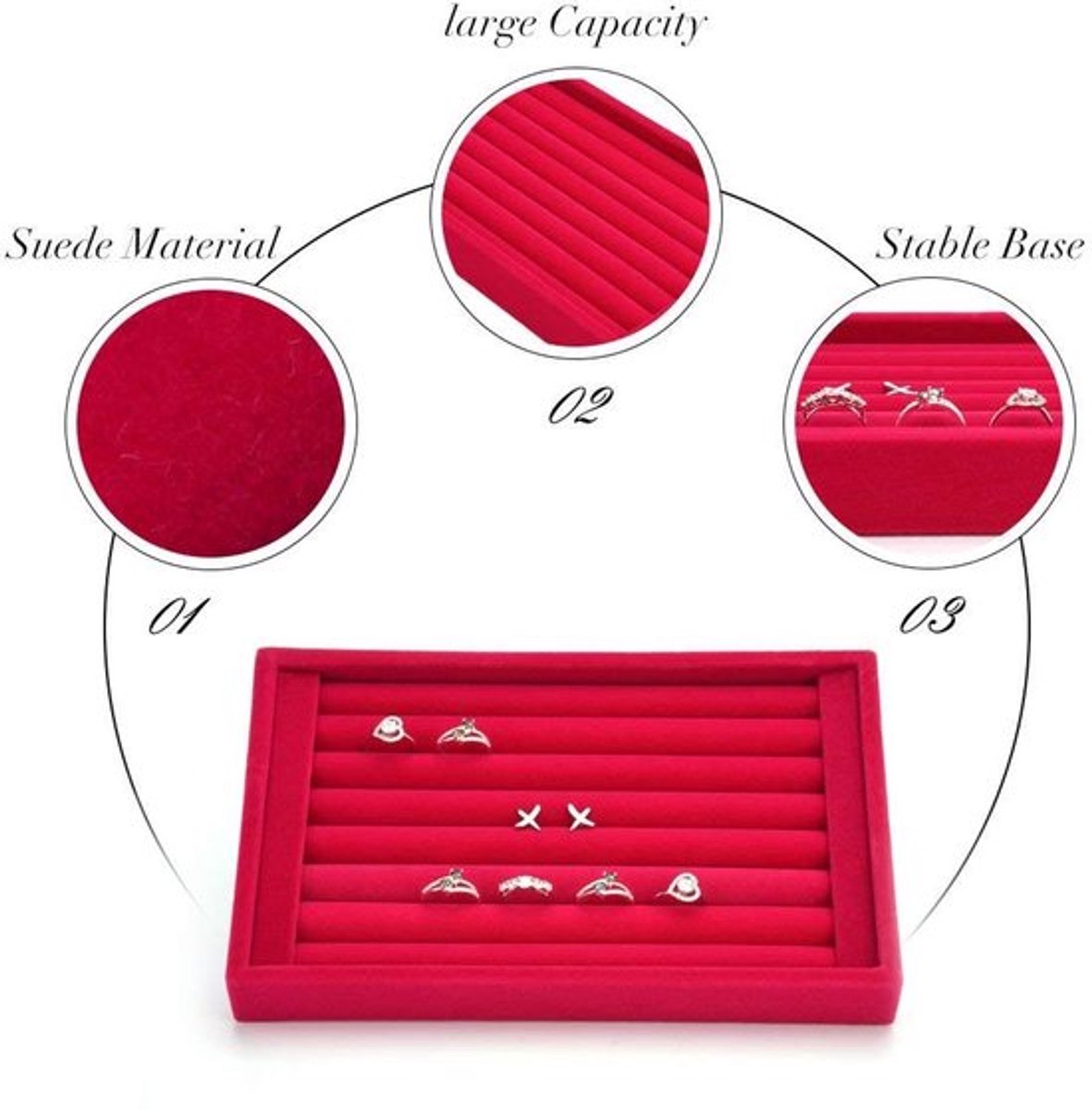 MTTProducts - Velor Interior Suede Organizer - Sieradenopberger - Modern - Roze
