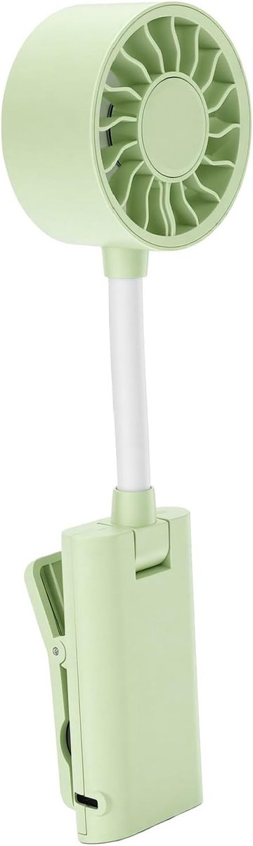 Clipventilator - Draagbare ventilator - Persoonlijke verkoeling - Flexibele slang - 5.6W x 3H cm - Groen