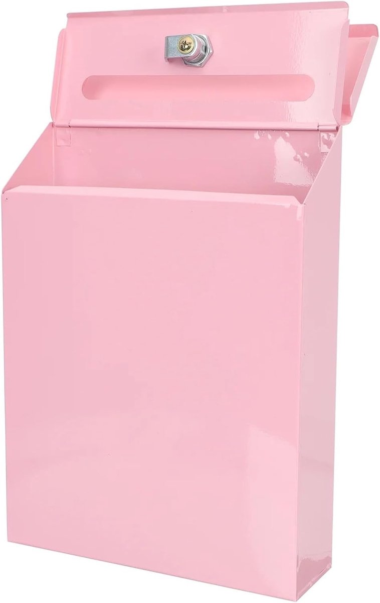 Wandmontage Brievenbus - Brievenbakje Buiten - Post Ontvangen - Veilig Afsluitbaar - Standaard Maat - Roze