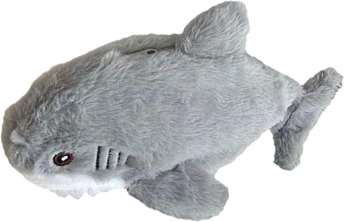 Pluche Pennenetui - Haai Tas - Schoolbenodigdheden Opbergen - Schattig Haaiendesign - 24 cm - Grijs