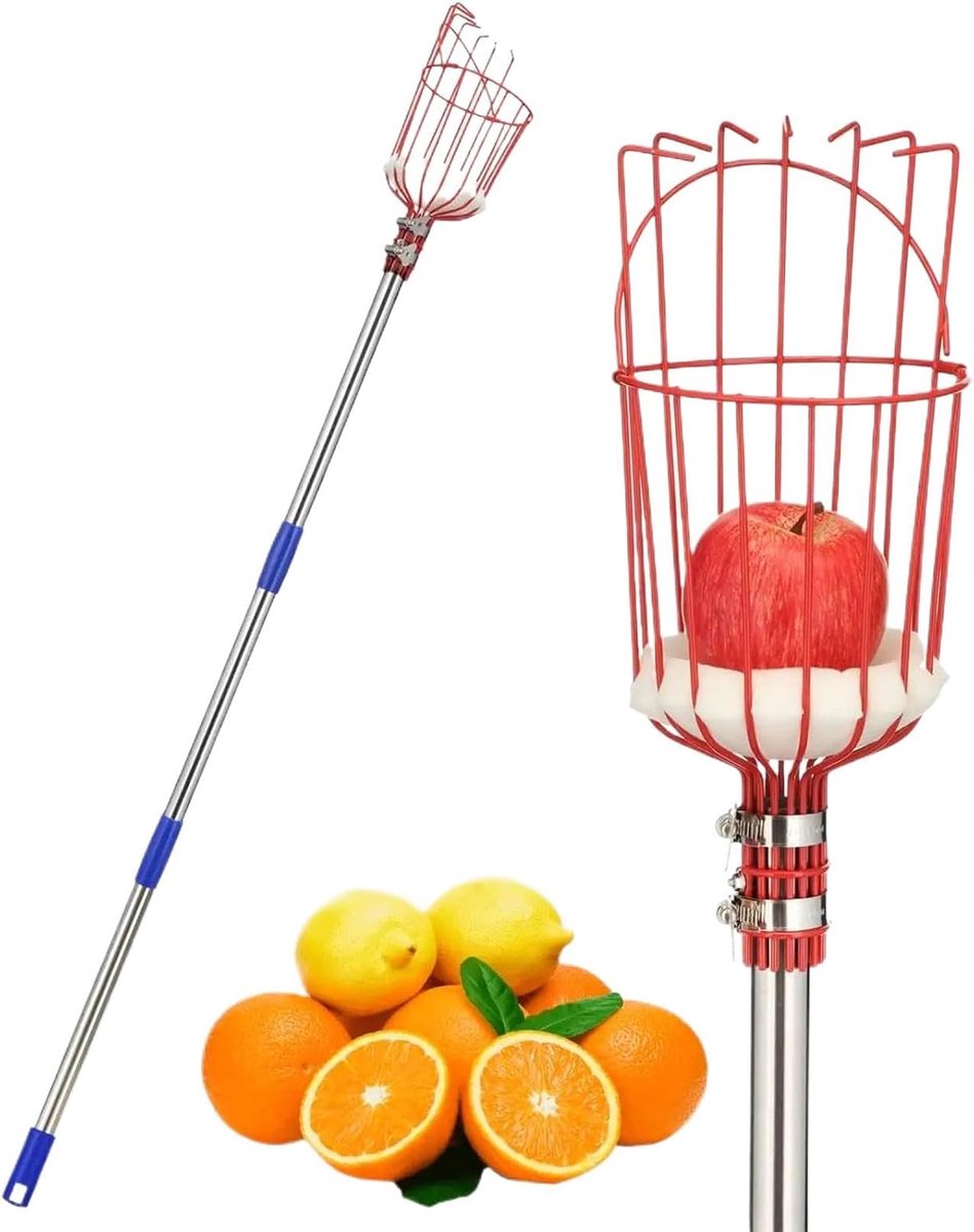 Fruitplukker met mand - Oogststok - Fruit verzamelen - Telescoopsteel - 396 m - Niet gespecificeerd