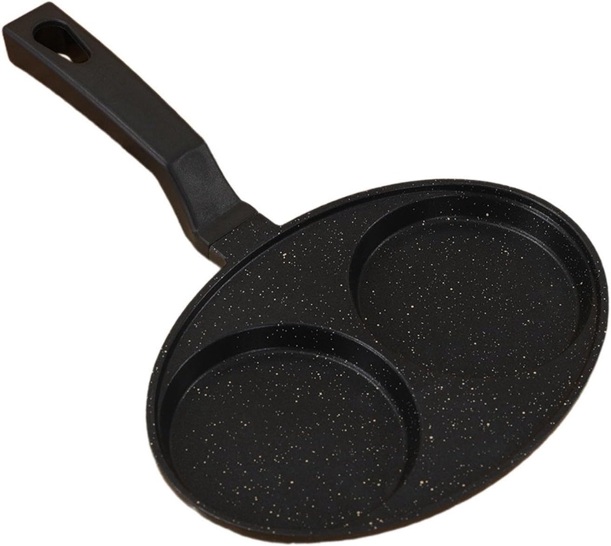 Mini Pannenkoekenmaker Omeletpan Ontbijt Maken 2 Kops Antiaanbak 29x21.5 cm Zwart