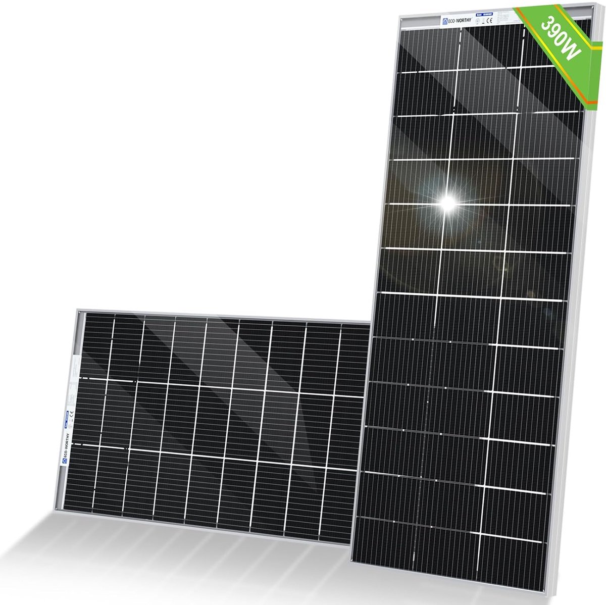 Bifacial Zonnepanelen - Dubbelzijdig Paneel - Batterijen Opladen - Hogere Efficiëntie - 1335 x 670 mm - Zilver