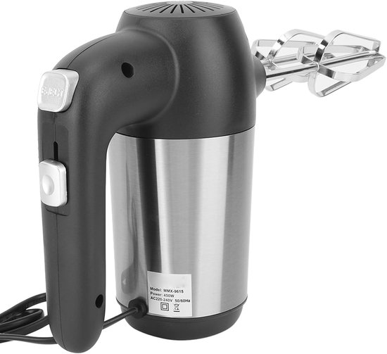 Elektrische Handmixer - Keukenmixer Garde - Snel Mixen Bakken - 450W Krachtige Motor - 19x15x8 cm - Zwart — afbeelding 2