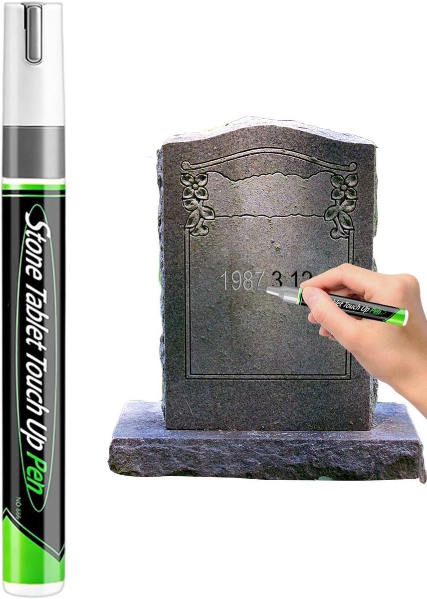 Verfmarkering Pen - Grave marker - Duurzame Inscripties - Waterdicht UV Weerbestendig - 14.2 cm Lengte - Zilver