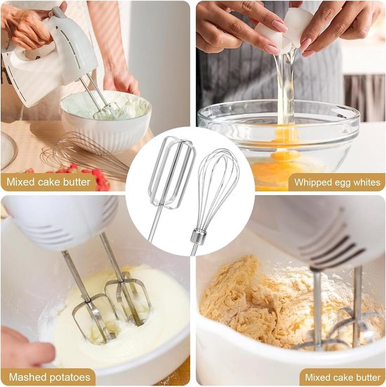 Mixer Opzetstukken - Garde Accessoires - Bakken Thuis - Voedselveilig Roestvrij Staal - 4 Stuks - Multicolor — afbeelding 4