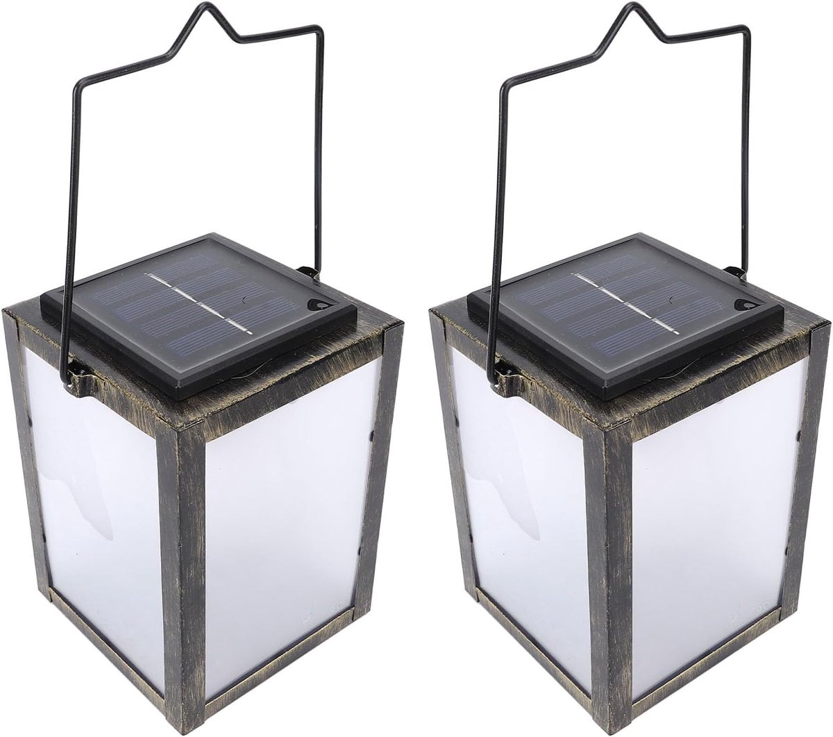 Zonne Lantaarns - Tuinverlichting Set - Sfeervol Decoreren - Uniek 3D Effect - 2-Pack - Warm Wit