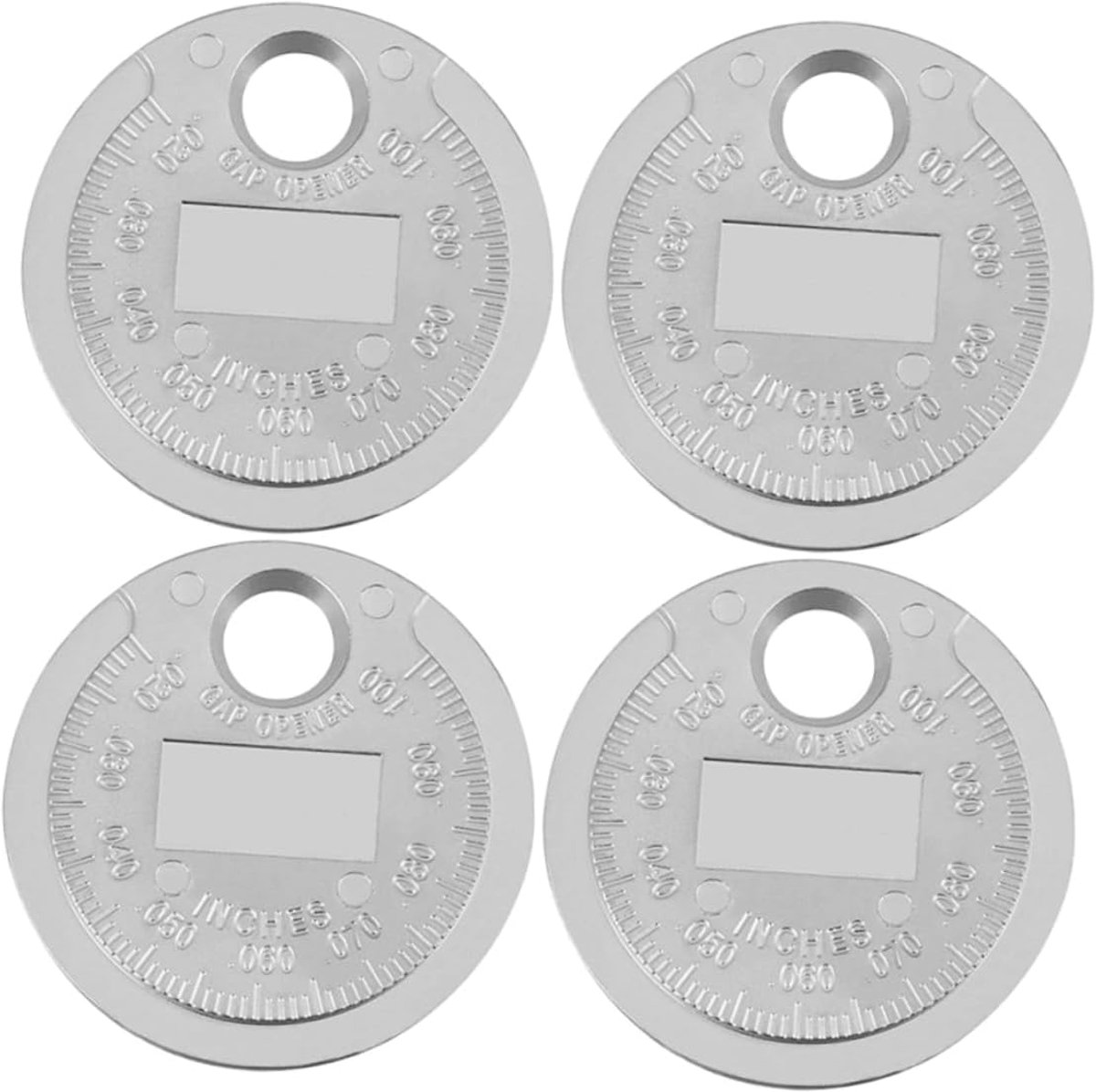 Bougie Meetinstrument Set - Afstandsmeter Bougies - Motoronderhoud Uitvoeren - Dubbele Schaal Meting - 4 Stuks - Zilverkleurig