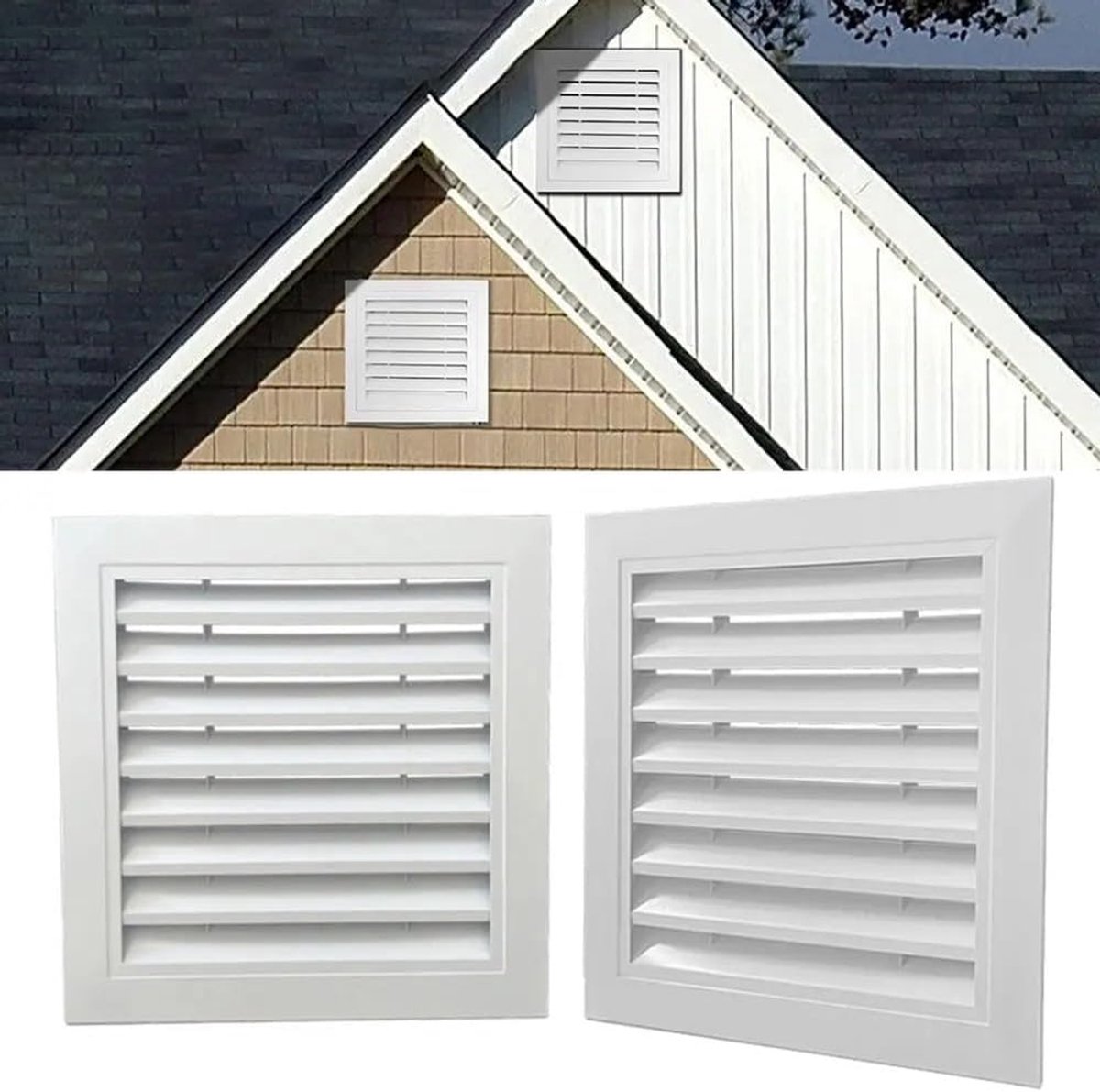 Ventilatierooster Aluminium - Luchtrooster Vierkant - Luchtcirculatie Verbeteren - Met Dierenbescherming - 150 mm tot 450 mm - Wit