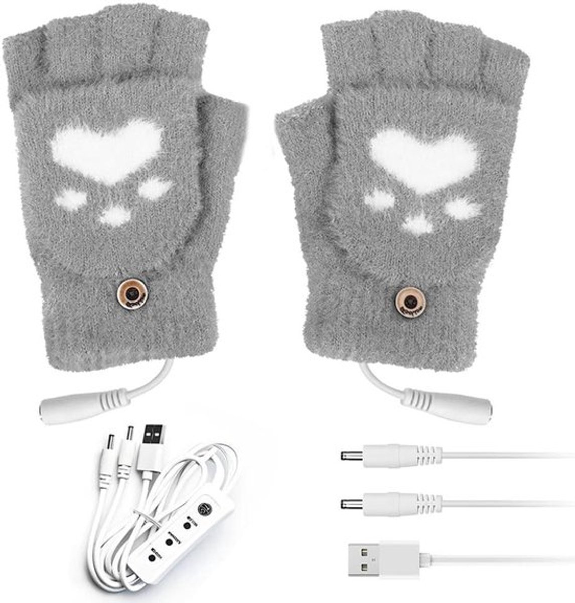 Gebreide USB-verwarmde handschoenen voor vissen, skiën Allecto Plus