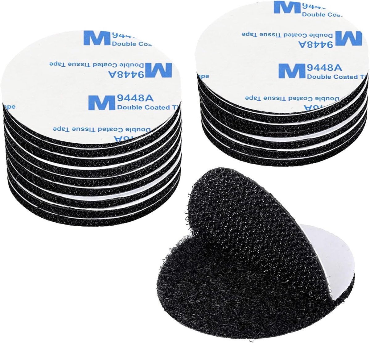 Dubbelzijdig Klittenband - Zelfklevende Pads - Voorwerpen Bevestigen - Extra Sterke Hechting - 5 cm Diameter - Zwart