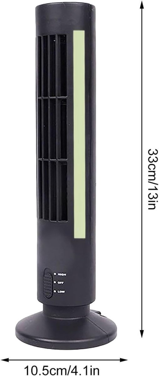 Ventilator Toren - Staande Ventilator - Zomerse Koelte - Stil Werking - 90cm Hoog - Zwart – foto 7
