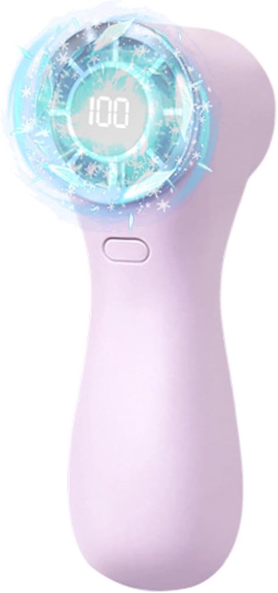 Draagbare Handventilator - Mini Luchtblazer - Persoonlijke Koeling - 100 Snelheden Instelbaar - 13x5x13 cm - Roze
