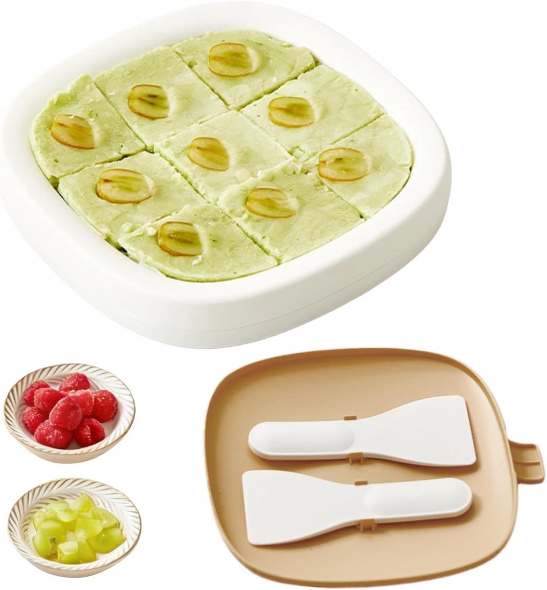 IJs Machine - Dessert Maker - Zelfgemaakte Desserts - Voedselveilig Roestvrij Staal - 23x23x395 cm - Geel