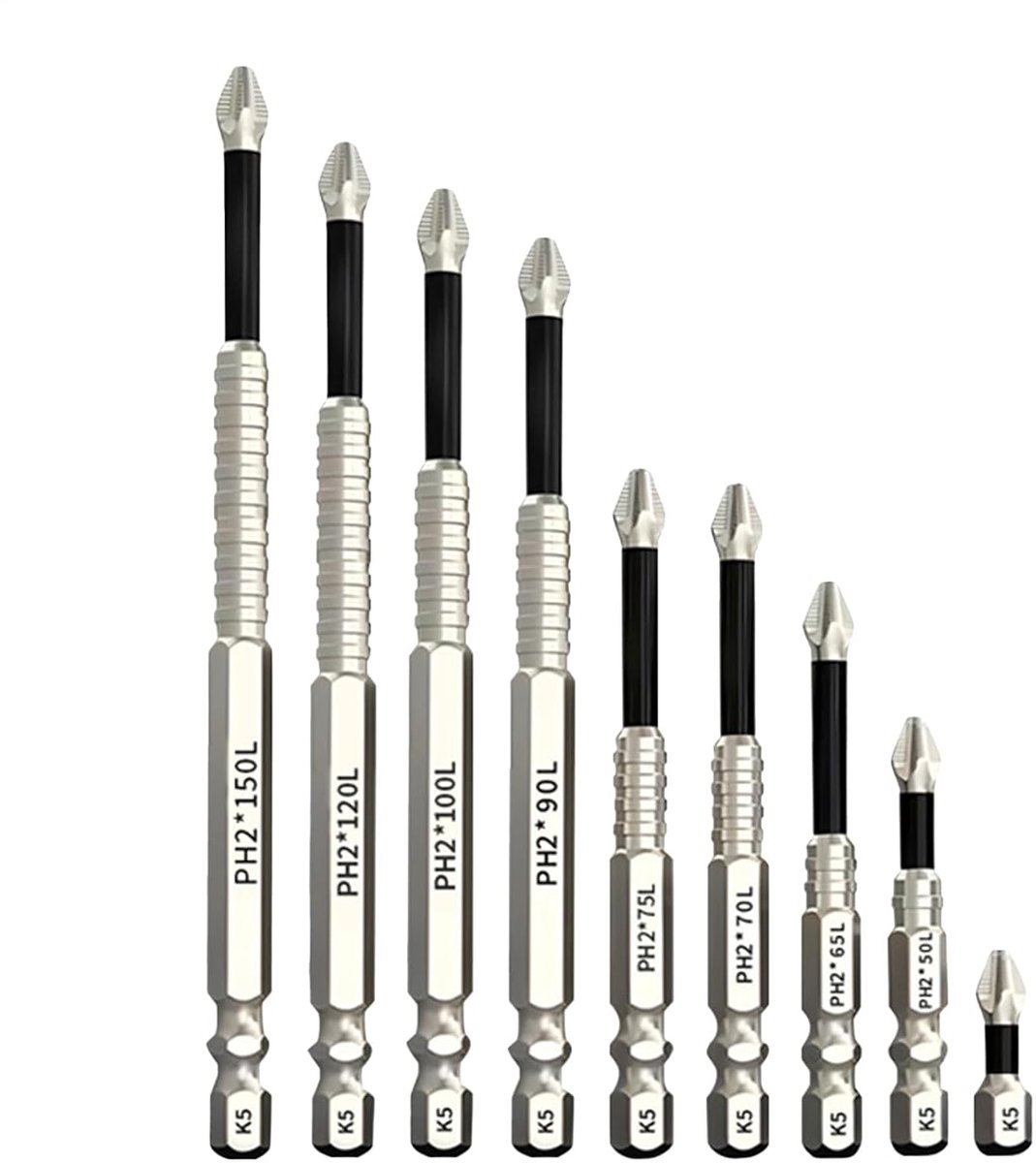 Schroevendraaierset - Boorset Gereedschapset - Apparaten Repareren - Magnetische Schroefgrip - 9 Delig - Zilverkleurig