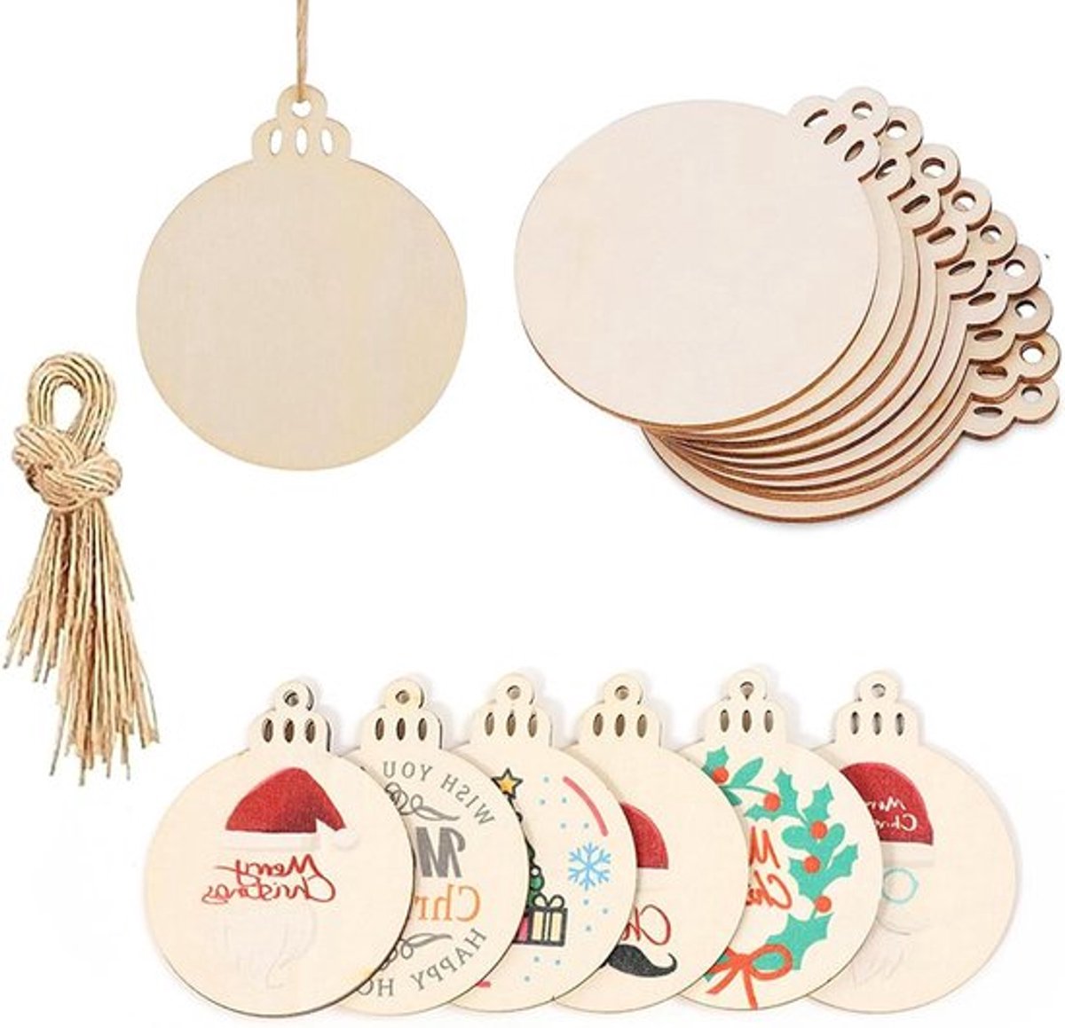 Houten kerstboom sieraad hanger Allecto Plus