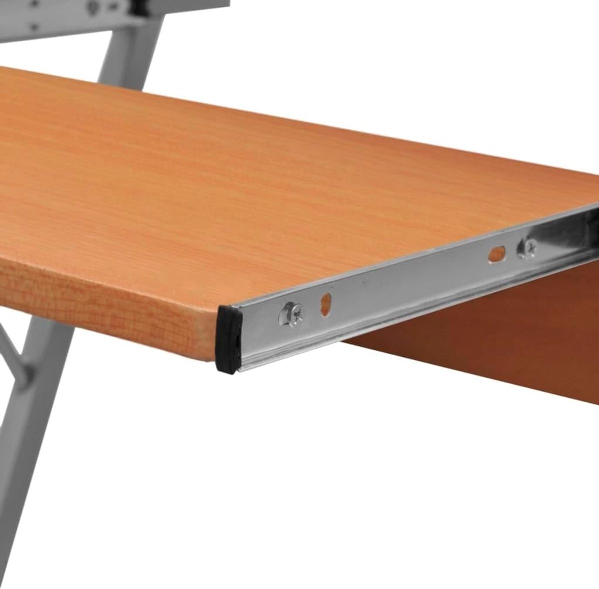 Computertafel - Werktafel Bureau - Thuiswerken Organiseren - Met Wielen Uittrekbaar - 60x40 cm - Bruin