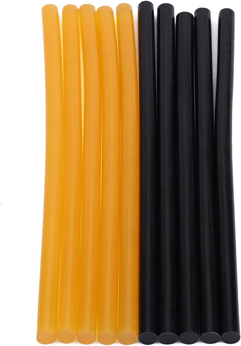 Hotmelt Lijmsticks - Lijmstiften Deukreparatie - Deuken Verwijderen - Veerkrachtig Flexibel Materiaal - 10 Stuks - Geel Zwart