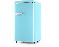 Klarstein Laika vriezer - 60 liter totale inhoud, 5-traps thermostaat, 0 tot -18 °C, 3 schappen, vrijstaand, retro design, blauw - Vrieskast Diepvrieskast - voor Keuken - 4-Sterren Compact - Freezer - Vrieskast Klein