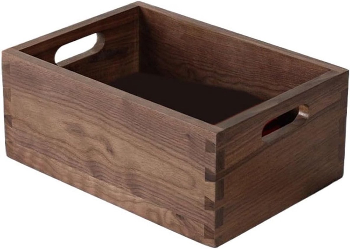 Opbergdoos - Platenhouder - Media Organiseren - Traditioneel Vakmanschap - 35x25x195 cm - Houtkleur