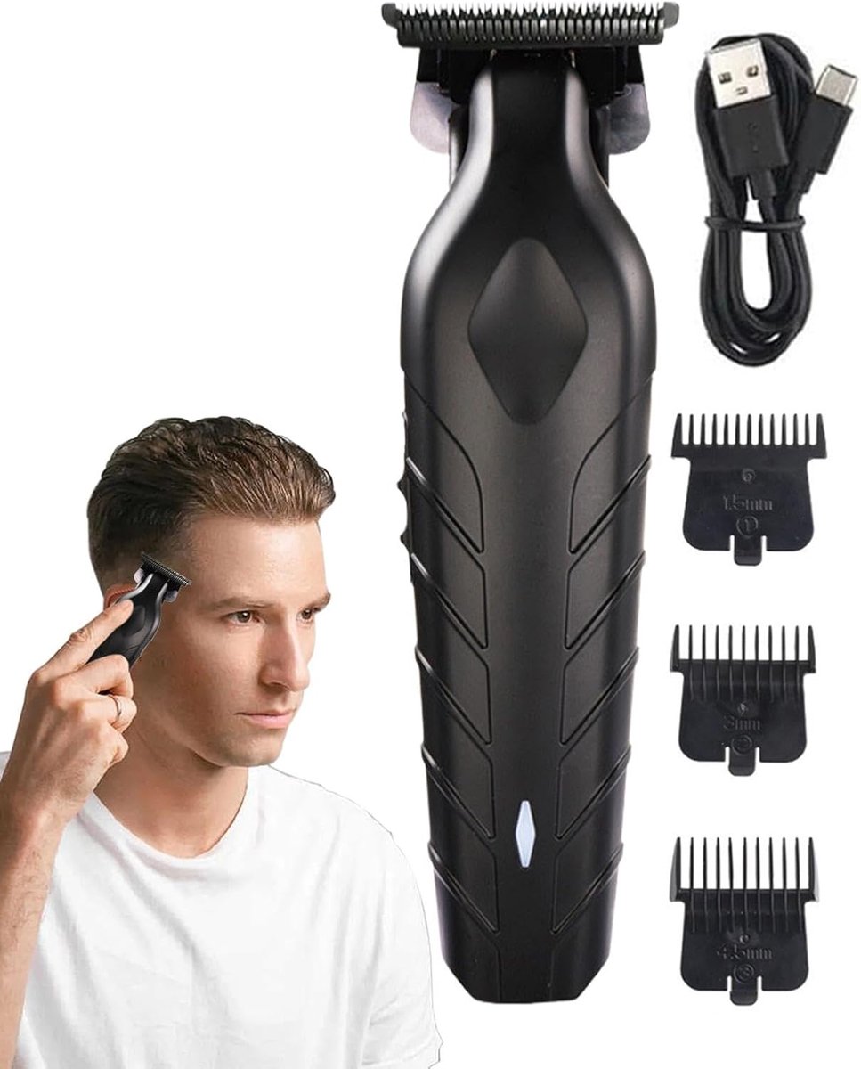 Haarklipper Trimmer - Baard Shaver - Precisie Trimmen - Oplaadbaar Draadloos - 15x2 cm - Zwart