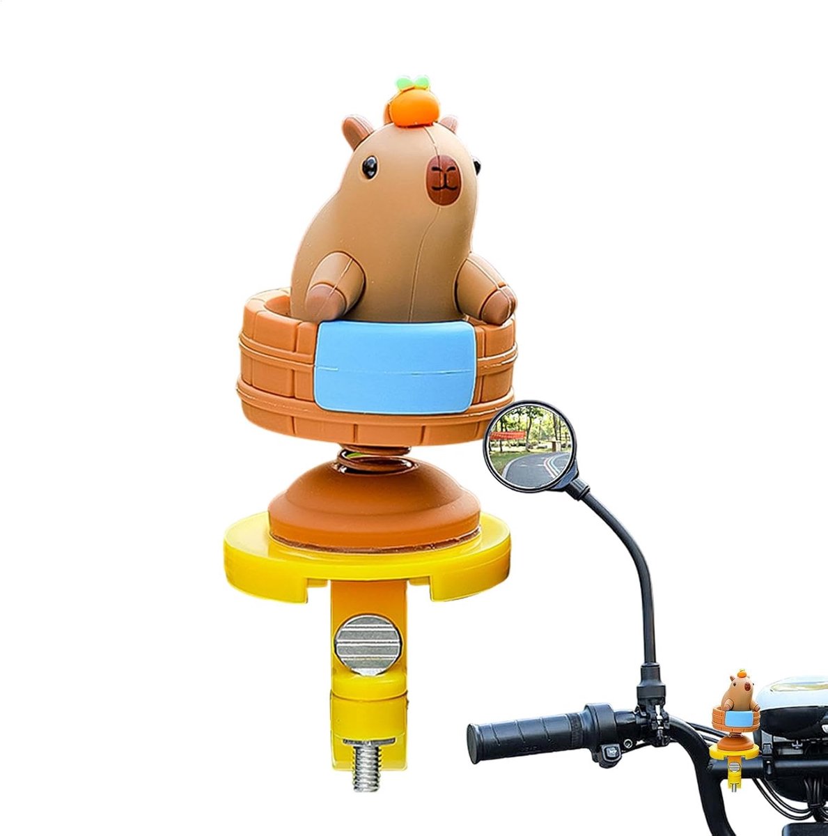 Fietsstuurdecoratie - Capybara hanger - Fiets versieren - Trillend hoofdontwerp - 2-3 cm stuur - Meerkleurig