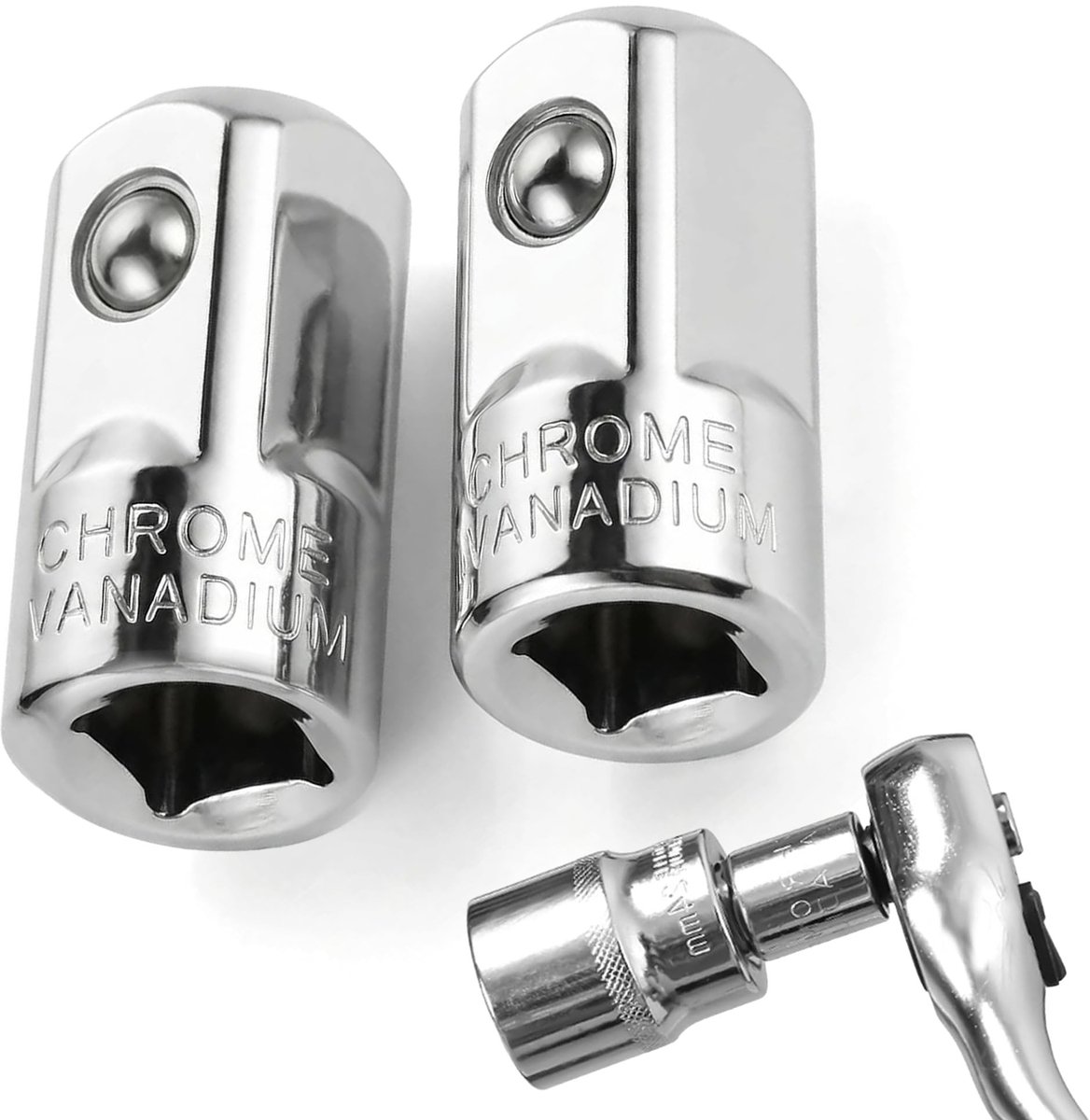 Dailygoods- Dopsleuteladapter 1/4 inch naar 1/2 inch - Chroom-vanadium staal - Veerbelaste kogels - Aandraaikracht converter - Robuust en veilig - Nauwkeurige conversie - Socketadapter