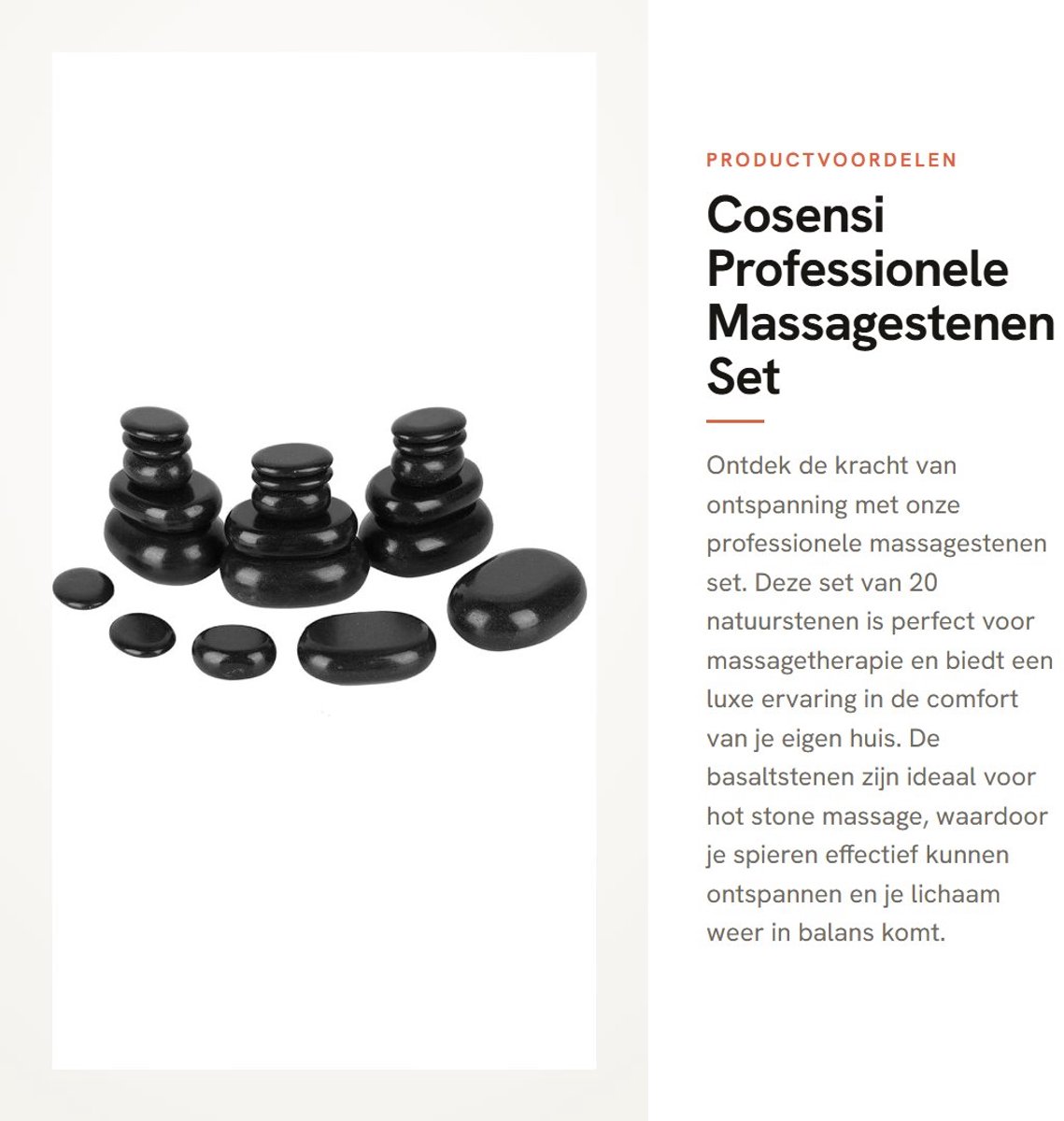 Dailygoods- Massagestenen Set van 20 Stuks - Natuursteen - Lava - Basaltstenen - Hot Spa Rock - Professionele Massagetherapie