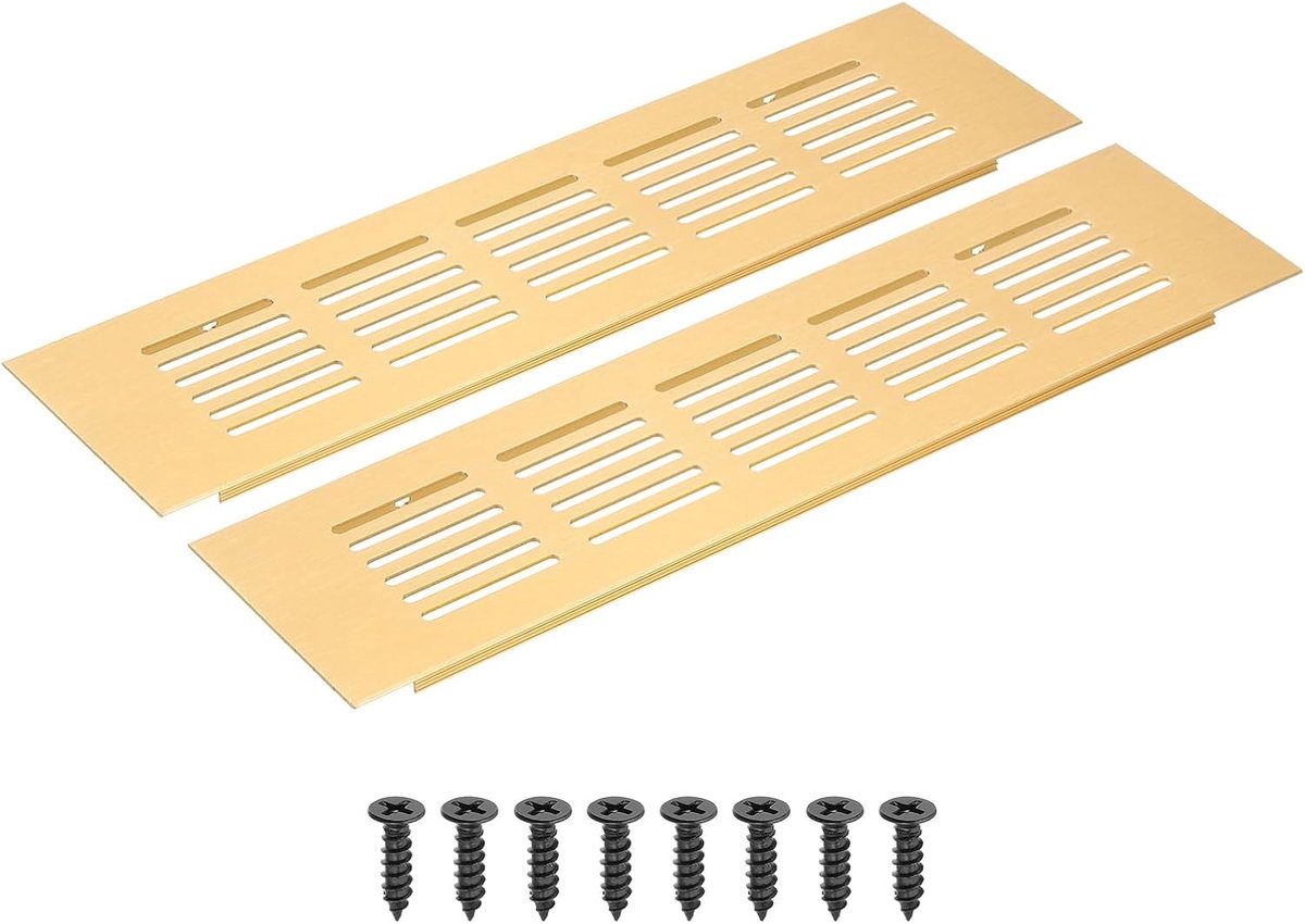 Ventilatierooster - Ventilatiehoes - Kast Ventilatie - Aluminium Legering - 9 x 2.4 Inch - Goud