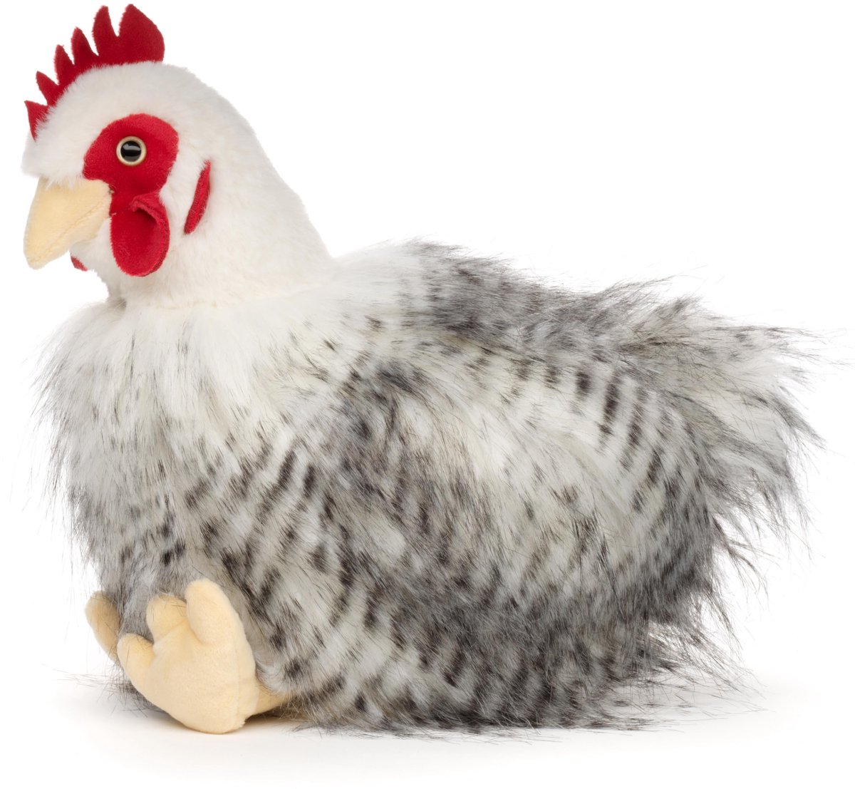 Solidchoice- Pluche Kip 25 cm - Zittend - Knuffeldier - Pluche Dier - Duurzaam - Hoogwaardige Afwerking - Knuffelkip