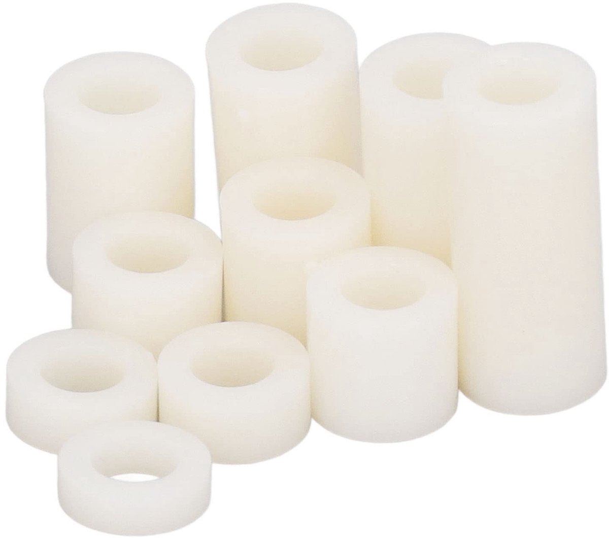 Solidchoice - Set van 150 Witte Nylon Afstandsringen van 6 mm