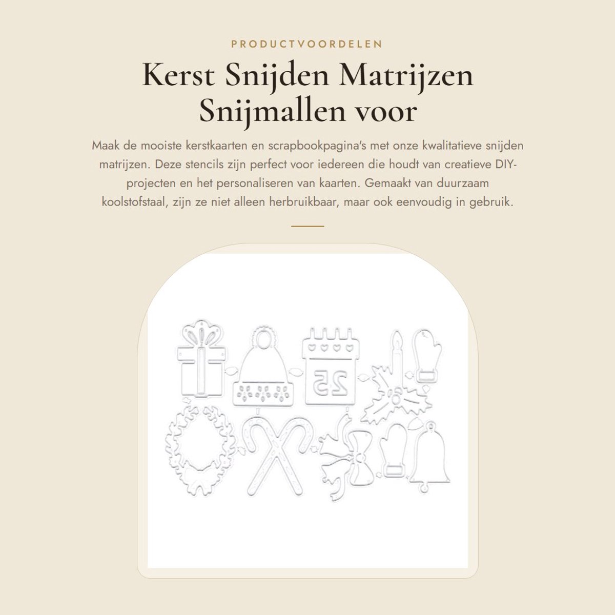 Solidchoice- Snijmatrijzen Kerst - Snijmallen voor Kaarten - Embossing - Stencils - Decoratieve Snijmallen - Duurzaam Koolstofstaal
