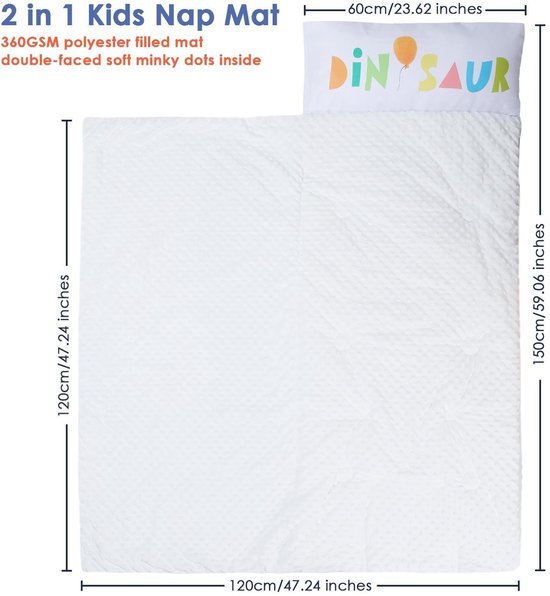Solidchoice- Kinderslaapzak peuter 60 x 150 cm - Opvouwbare Slaapzak - Dubbele Rits - Machinewasbaar - Hoogwaardig Polyester - Zachte Minky Stippen - Slaapmat van Solidchoice — afbeelding 3