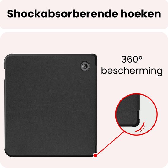 Hoes Geschikt voor Kobo Libra 2 Hoesje Bookcase Cover Book Case Hoes Sleepcover - Zwart — afbeelding 4
