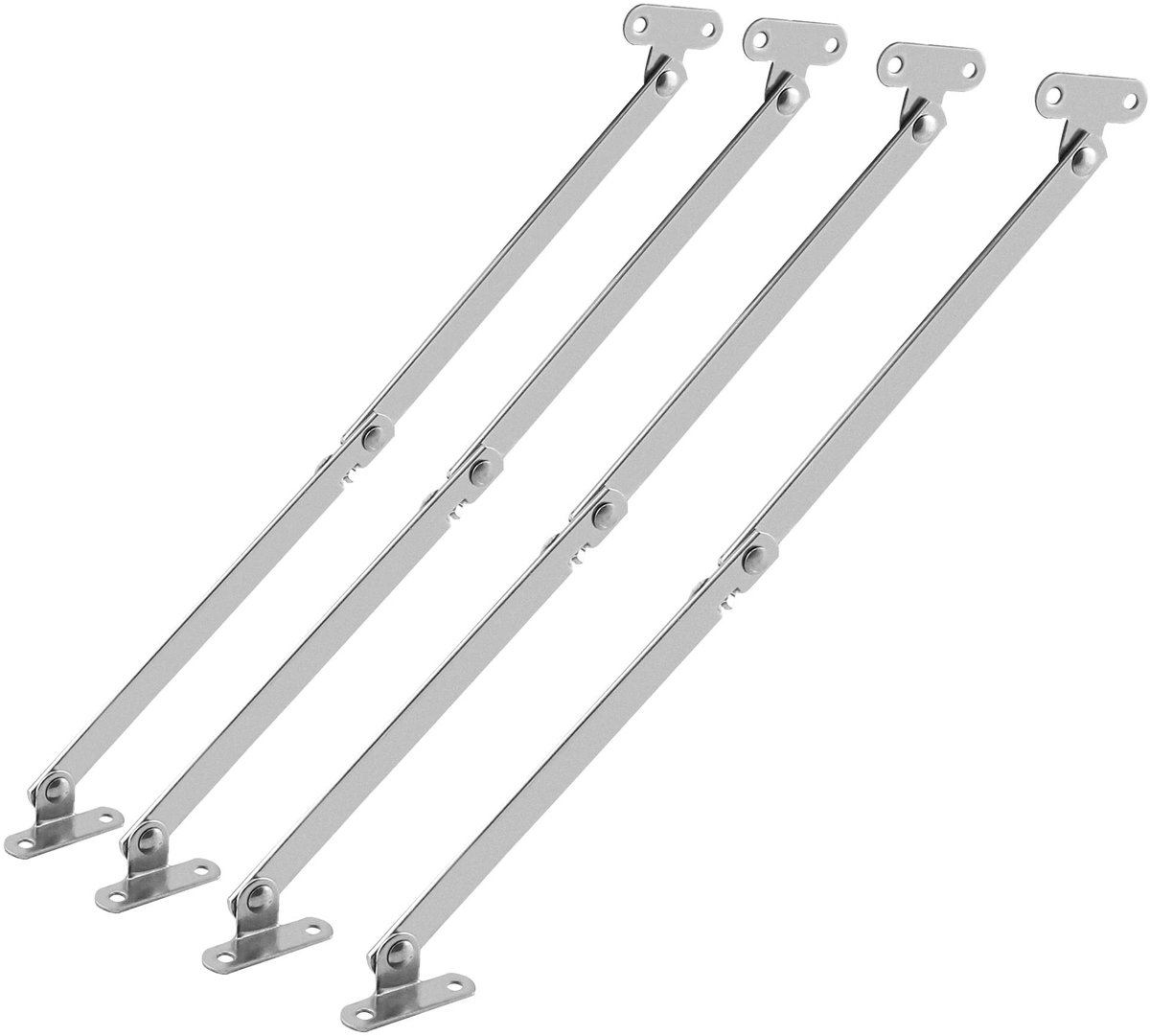 Dailygoods- Klepsteun 4-delig - Koudgewalst Staal - Vouwscharnier - Geruisloos - Maximale Trekkracht 20 kg - Duurzaam en Sterk - Scharnier