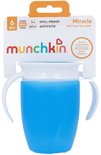 Munchkin Miracle 360° anti-lek beker, 7oz/207ml, blauw met witte handvatten, BPA-vrij, 6m+