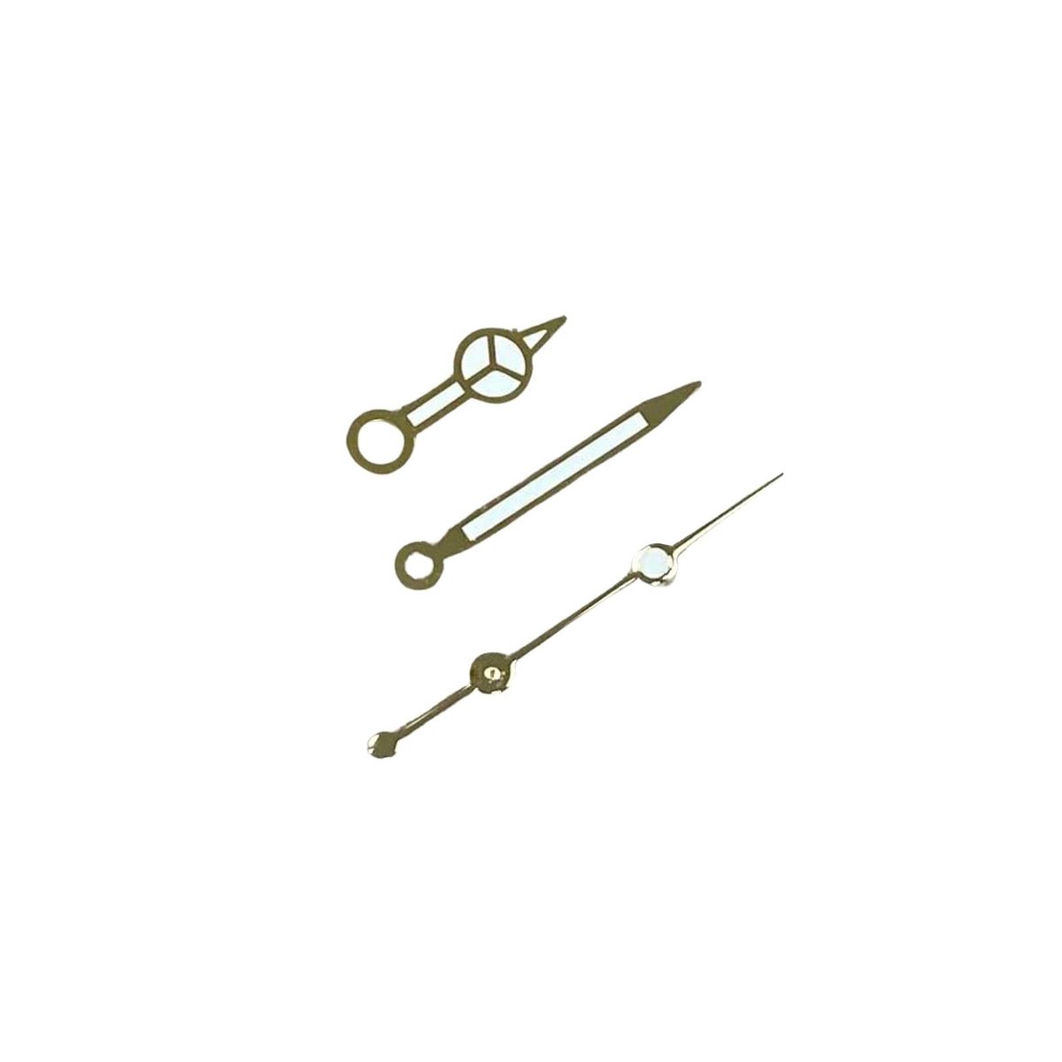Dailygoods- Horloge Handen Lichtgevend - Vervangingsset - 3 Pins - Voor NH35/NH36 - Goud/Rose Goud/Zilver - Afmeting 8 mm x 12 mm x 12,5 mm - Horloge Wijzers
