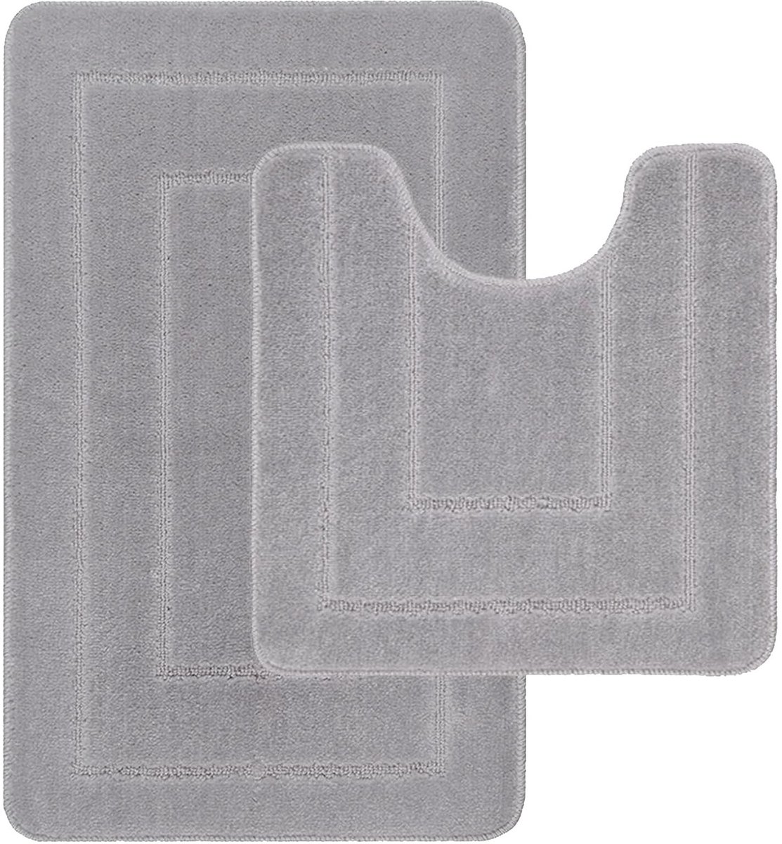 Dailygoods- Badmat Antislip 2-delig - Waterabsorberend - Zacht en Pluizig - 100% Polypropy