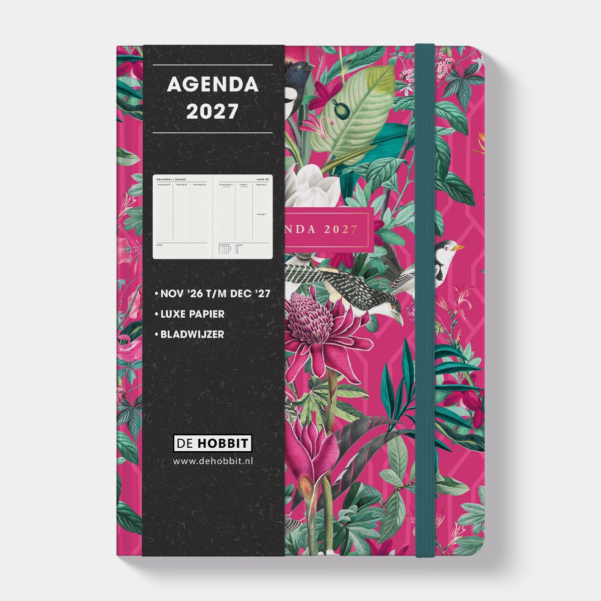 Hobbit - A5 Agenda 2027 - A5 (14,8 x 21 cm) - 1 week op 2 pagina's - Agenda A5 - Harde Kaft - Regenwoud