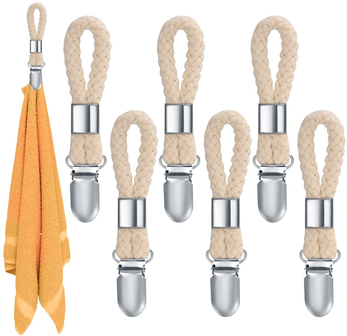 Dailygoods- Handdoekclips Hoogwaardige Mat - Handdoek Klemmen - Handdoek Houders - Keukenhanddoek Klemmen - Clips voor Badhanddoeken/Theedoeken - 6 Stuks - Handdoekhangers