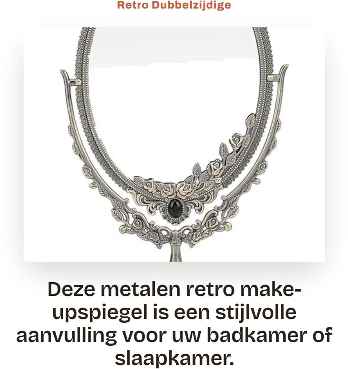 Dailygoods- Make-upspiegel Retro - Dubbelzijdige Spiegel - Metalen Spiegel - Europese Stijl - Badkamer/Slaapkamer Decoratie - Antiek Design