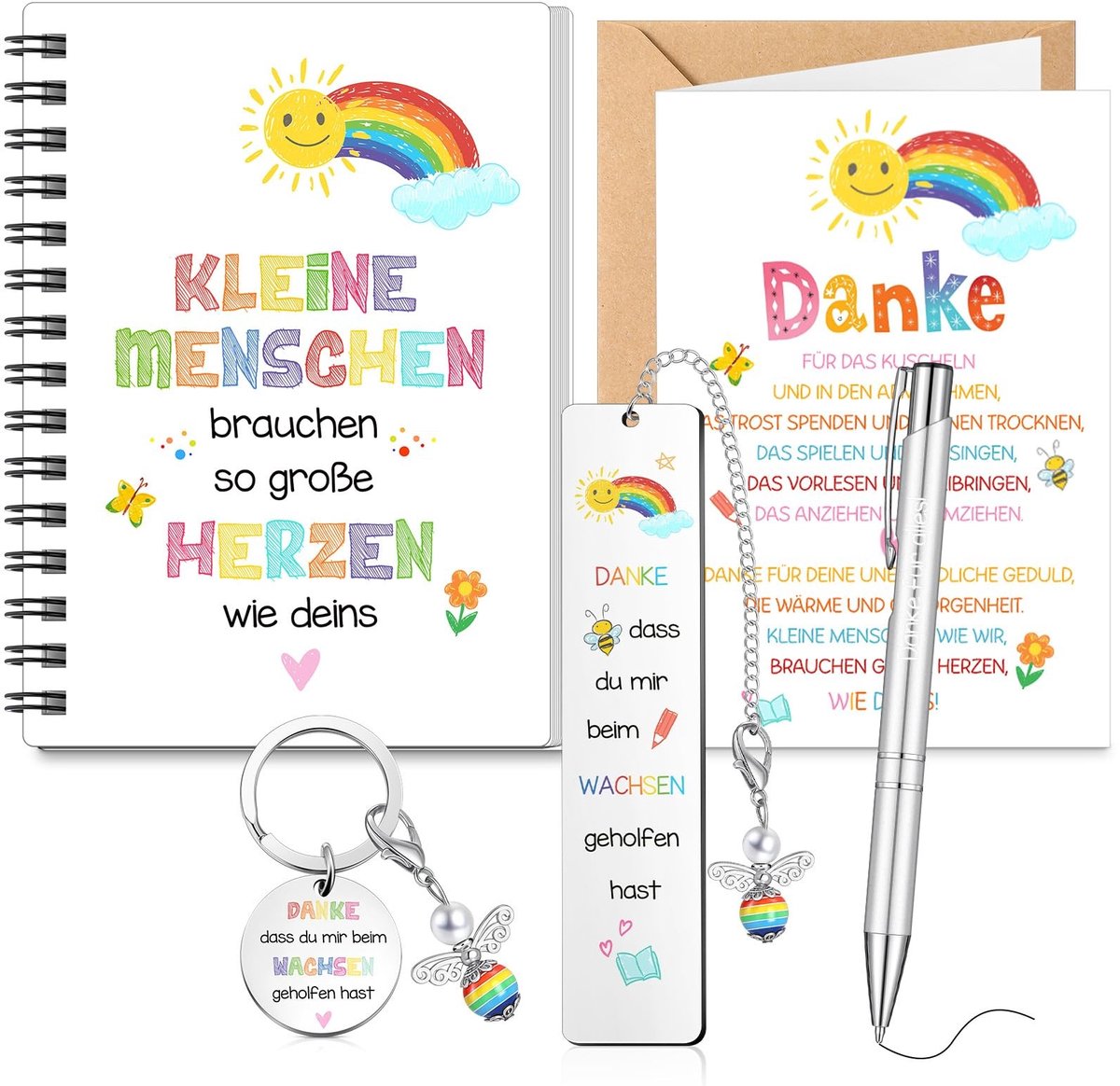 Dailygoods- Afscheidscadeau voor Leraren - Bedankje - Sleutelhanger/Bladwijzer - 6 Stuks - Emotionele Steun - Symboliseert Dankbaarheid - Bedankgeschenk