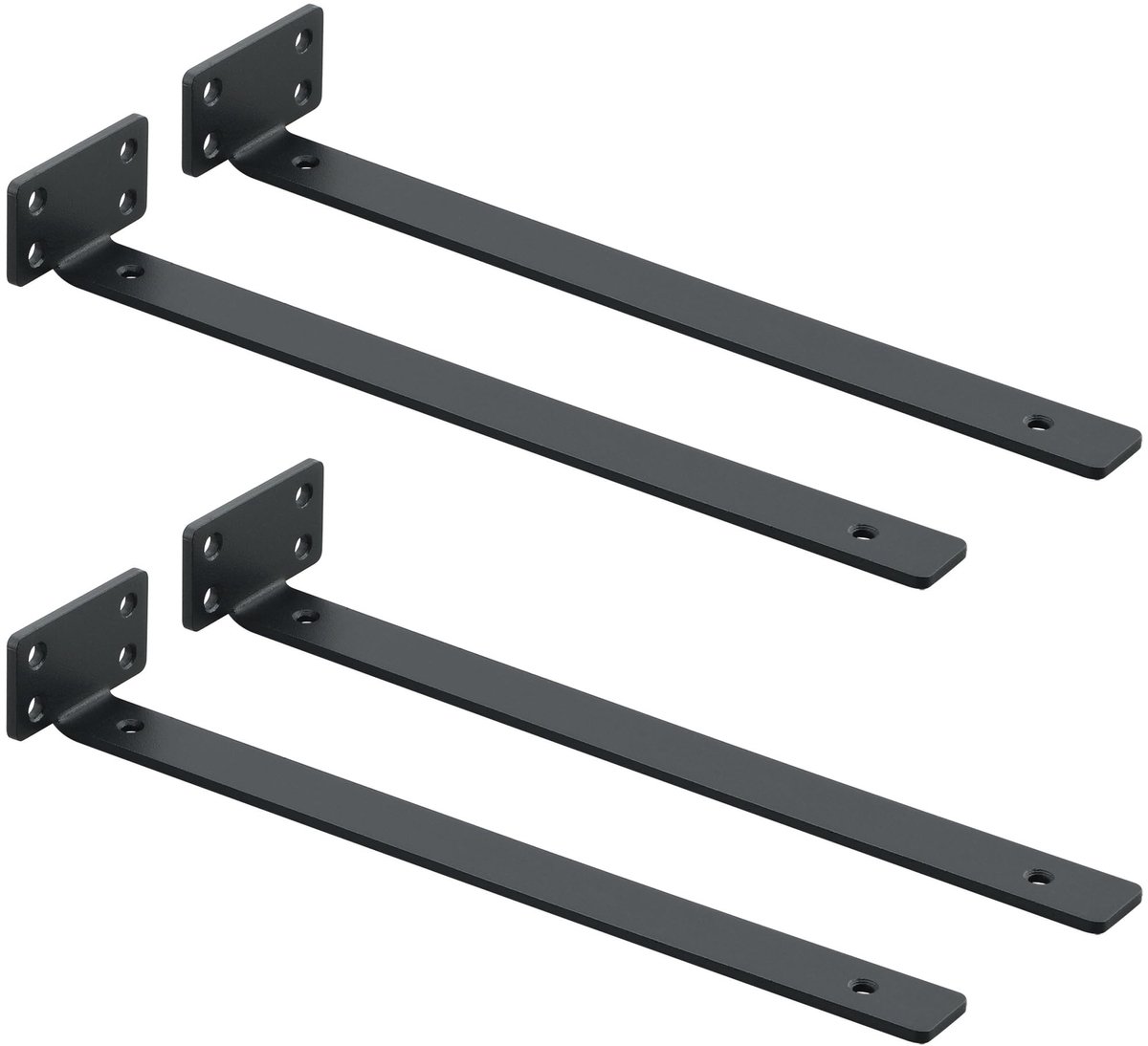Dailygoods - Mooche 4 stuks plankhouders zwaar belastbaar, metalen hoeken plankdrager plankhoek met gaten, 70 kg draagkracht (6,5*30*4)