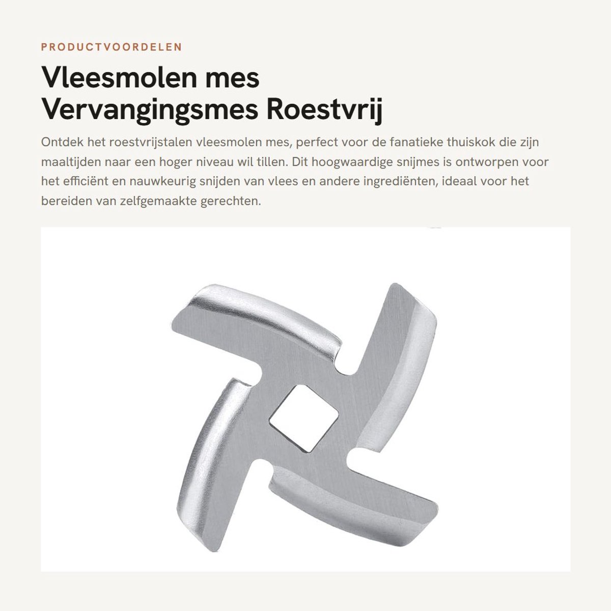 Dailygoods- Vleesmolenmes Roestvrij Staal - Vleessnijder - Snijmes - Keukenmes - Duurzaam - Veilig en Gemakkelijk te Installeren