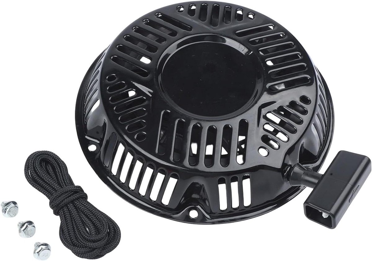 Terugslagstarter Kit - Trekstarter Touw - Motor Starten - Slagvast Plastic - 420cc Motor - Zwart