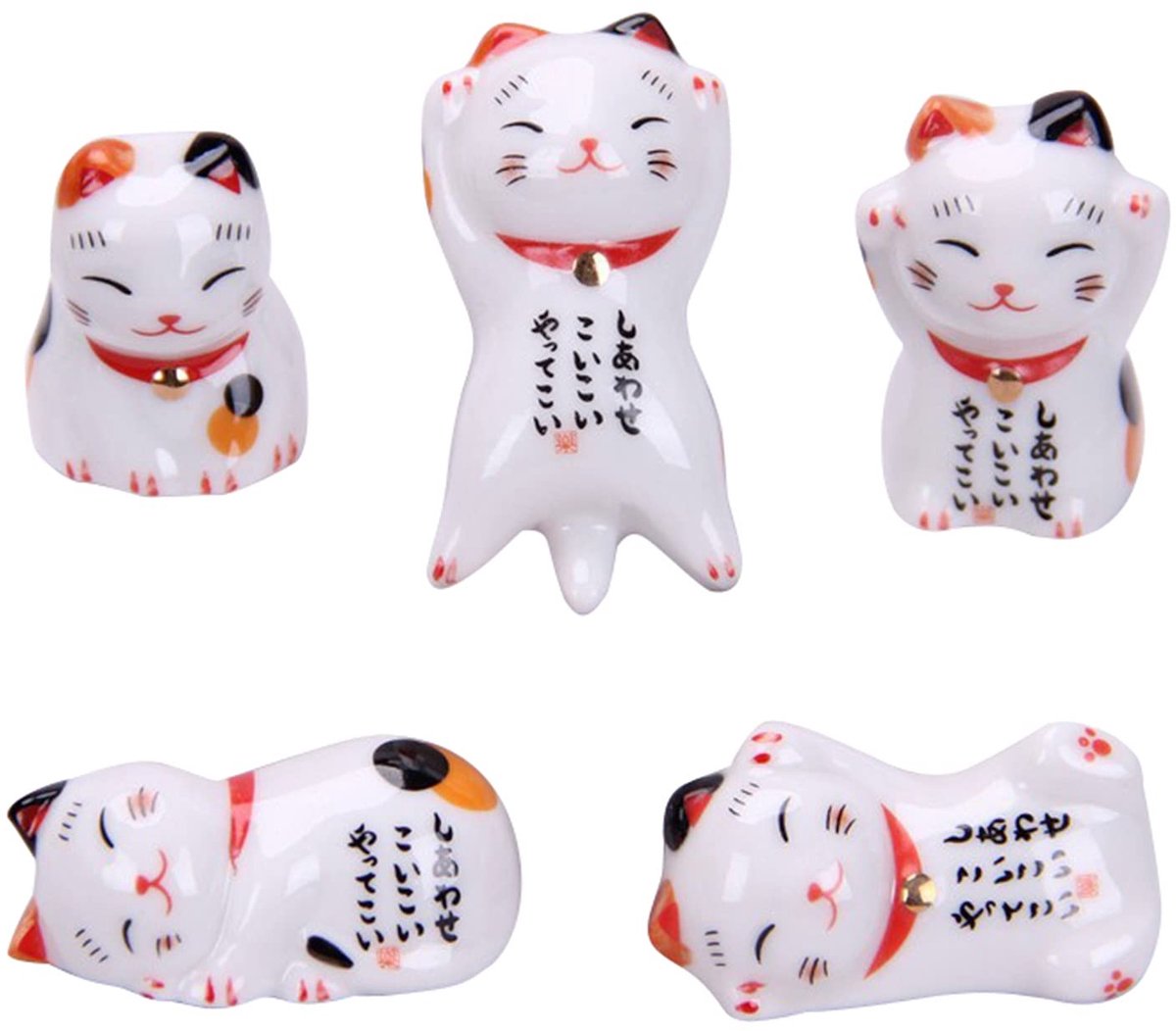 Dailygoods- Eetstokjeshouder Schattig Kattenvorm - Keramische Eetstokjes Steun - Onderlegger voor Bestek - Huisdecoratie - 1300 Graden Hoge Temperatuur - Servieshouder