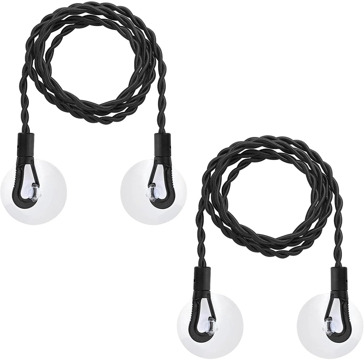 Dailygoods- Waslijn Uittrekbaar 150 cm - 2 Stuks - Draagbaar - Zuignap Bevestiging - Elastisch - Geschikt voor Reizen - Drooglijn