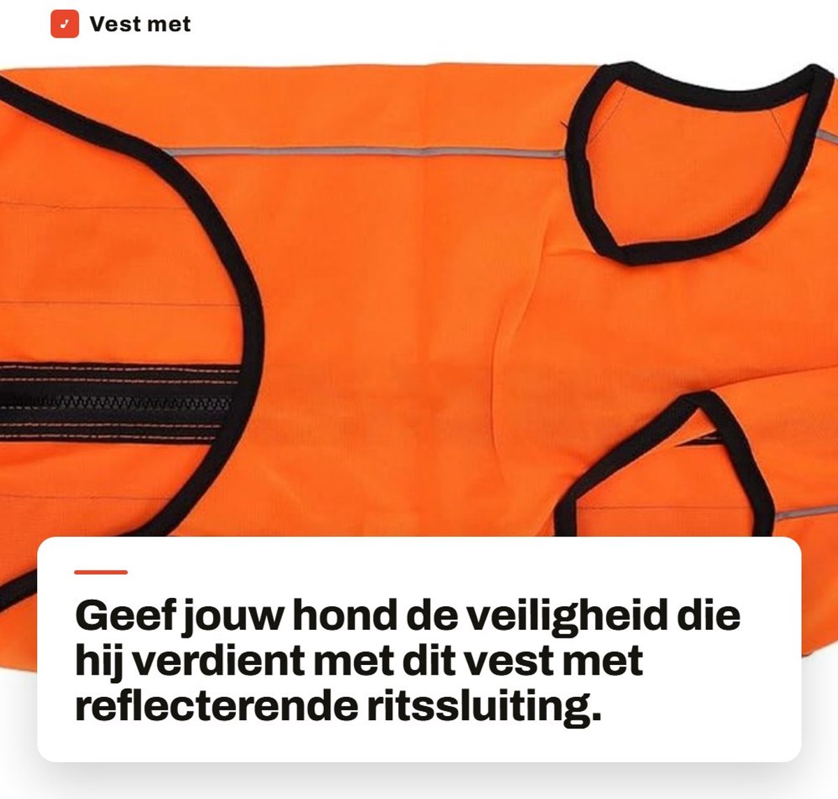 Dailygoods- Hondenvest met reflecterende ritssluiting - Veiligheid - Lichtgewicht - Polyester/Katoen - Gemakkelijk te reinigen - Ideaal voor buitenavonturen - Huisdierkleding