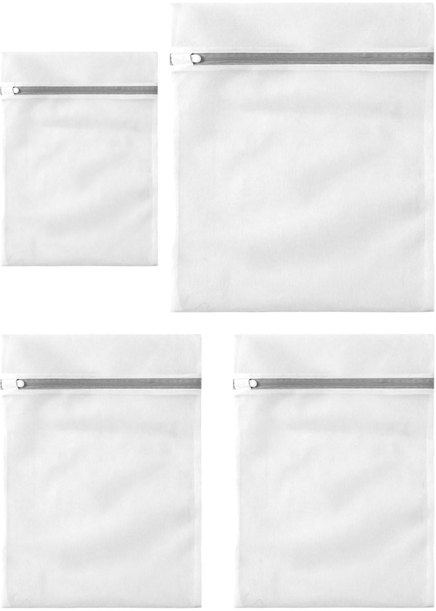 Dailygoods- Waszak 4 Stuks - Grote Waszak - Waszakken voor Wasgoed - Opbergtas voor Kleding - Duurzaam en Herbruikbaar - Beschermt Kleding - Wasnet